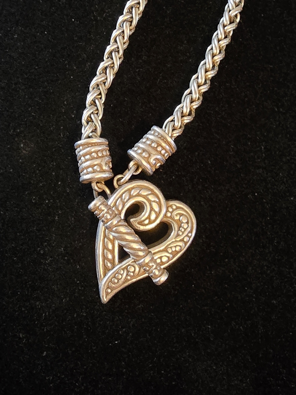 Vintage Brighton silver-plated heart toggle necklace